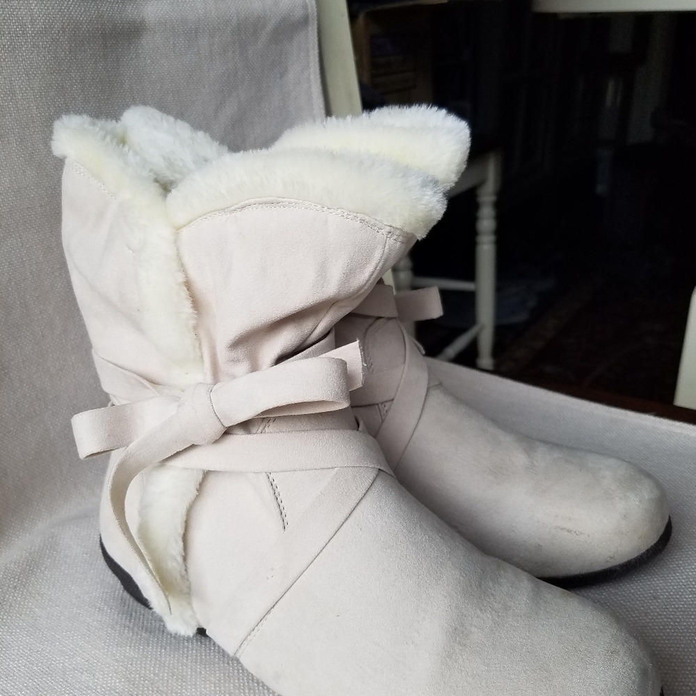 Off-White Suede Booties. - image 3